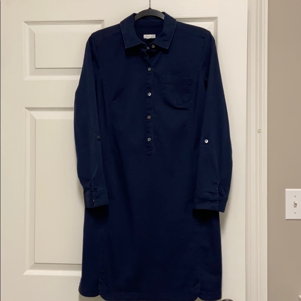 J. Jill Live-in Chino Navy Shirt Dress
